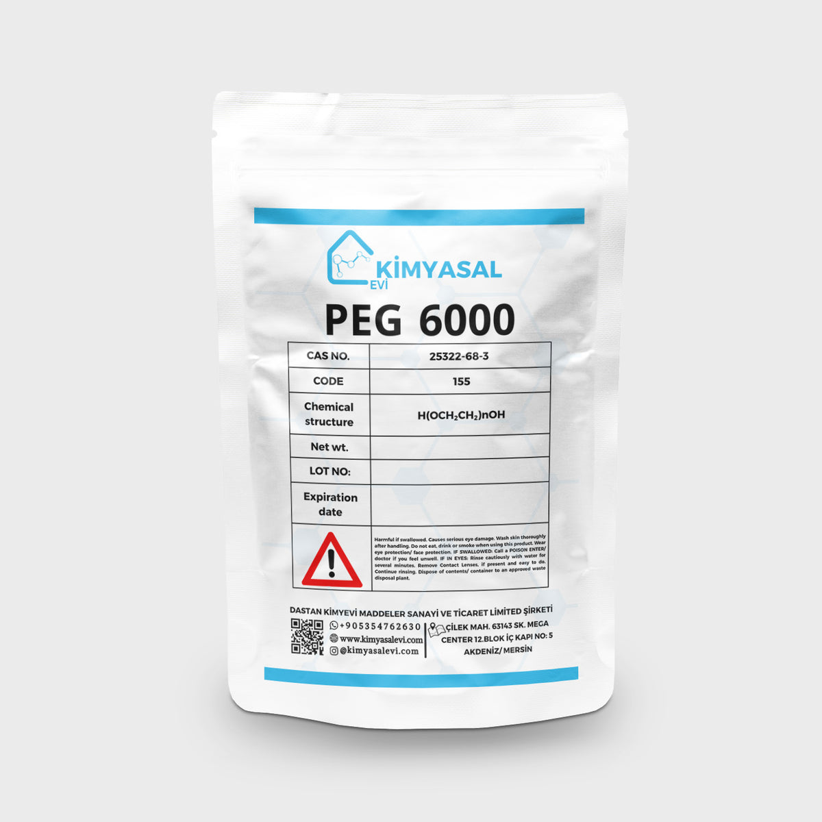 155 POLYETHYLENE GLYCOL 6000 - POLİETİLEN GLİKOL 6000 (PEG-6000)
