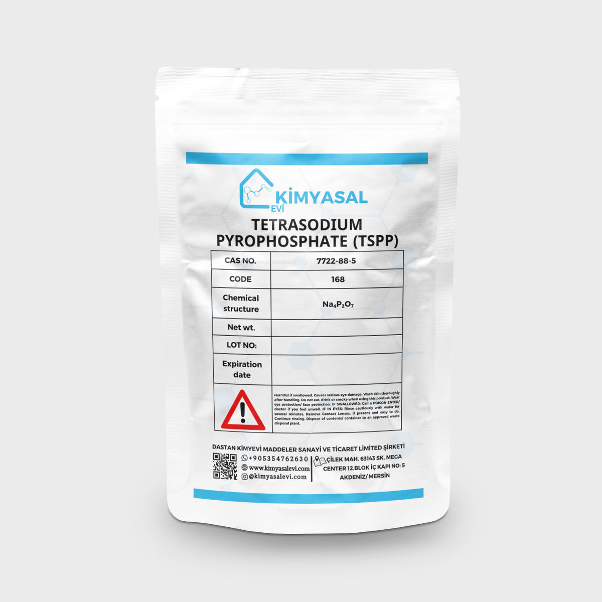 168 TETRASODIUM PYROPHOSPHATE - TETRASODYUM PİROFOSFAT (TSPP)
